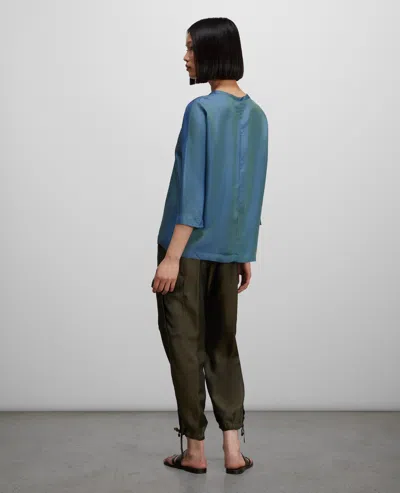 Aspesi Acetate And Viscose Twill Top In Blue