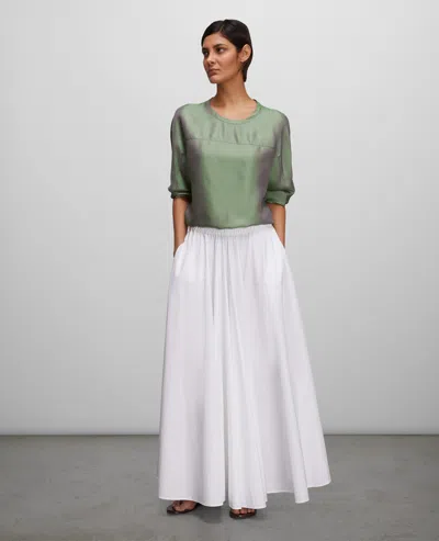 Aspesi Acetate And Viscose Twill Top In Green