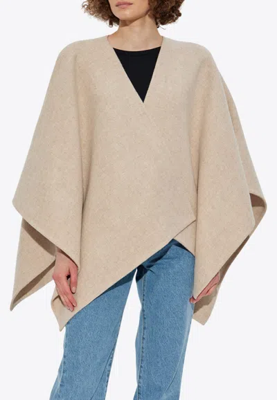Max Mara Serra Wool And Alpaca Poncho In Neutral