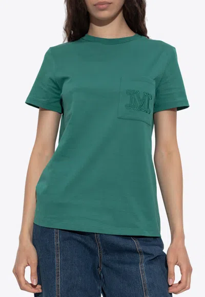 Max Mara Papaia Embroidered M T-shirt In Green