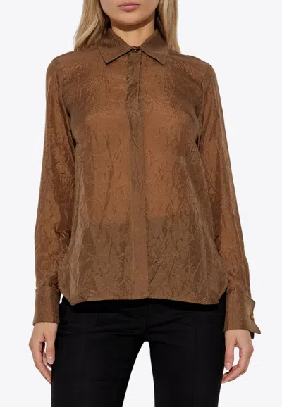 Max Mara Eloisa Long-sleeved Silk Shirt In Multi