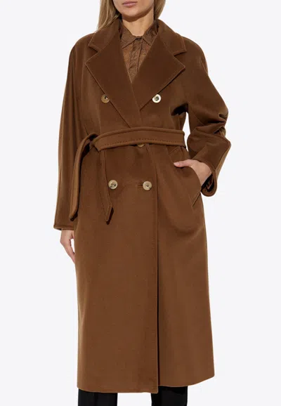 Max Mara Madame Wool Oversized Coat In Brown