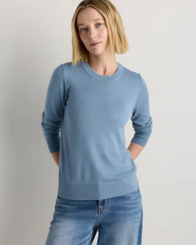 Quince Women's Lightweight Cotton Cashmere Crew Sweater In Blue