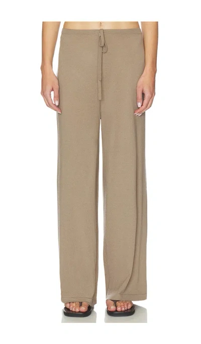 Enza Costa Tissue Cashmere Drawcord Pant In Brown