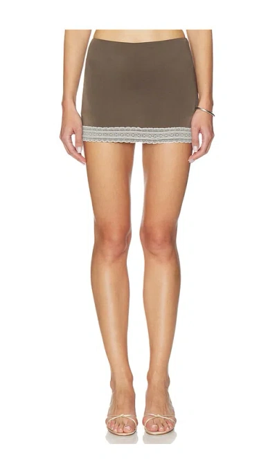 Buci Brae Lace Skirt In Brown