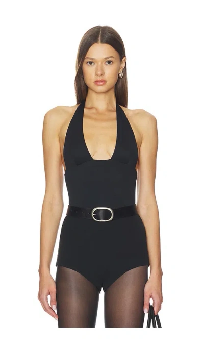 Kiki De Montparnasse Echauffe Halter Bodysuit In Black