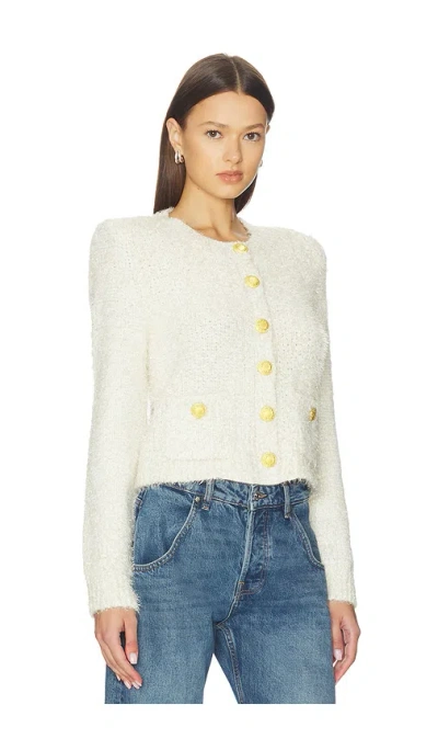 L'agence Una Knit Cardigan In White