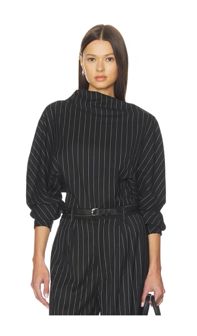 Nicholas Bettina Draped Long Sleeve Top In Black