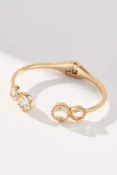 By Anthropologie Crystal Hinge Cuff Bracelet In Gold