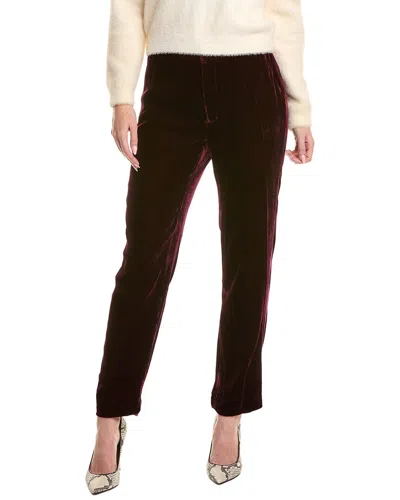 L'agence Rebel Silk-blend Trouser In Burgundy