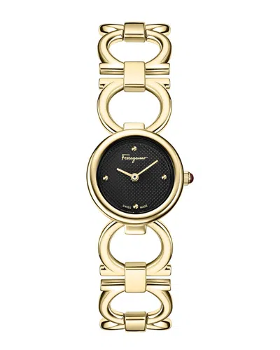 Ferragamo Double Gancini Bracelet Watch In Gold