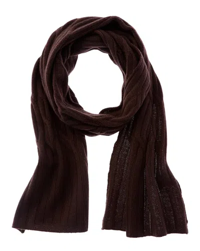 Hannah Rose Wide Cable Cashmere Scarf In Brown