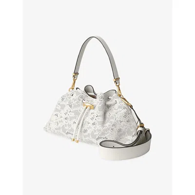 Jimmy Choo Womens Latte/gold Cinch Medium Lace Shoulder Bag