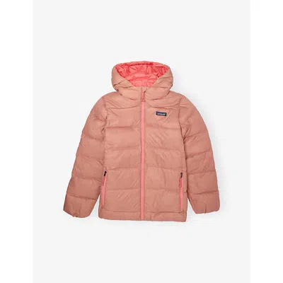 Patagonia Moment Pink Hooded Padded Shell-down Jacket Xs-l In Red