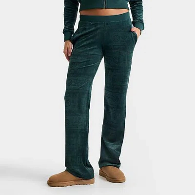 Hoodrich Women's Money Allover Print Velour Jogger Pants In Green