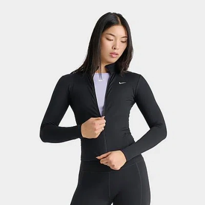 Nike Women's One Dri-fit Fitted Full-zip Jacket In Black