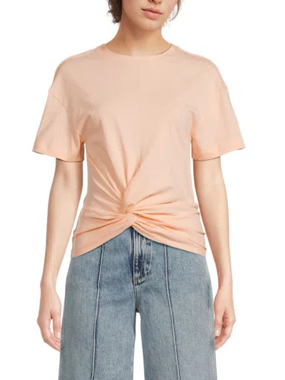 Rag & Bone Women's Mica Twisted Knot Cotton Top In Orange