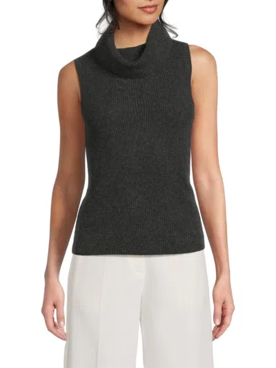 Saks Fifth Avenue Women's Rib-knit 100% Cashmere Top In Black