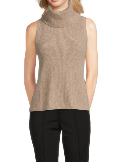 Saks Fifth Avenue Women's Rib-knit 100% Cashmere Top In Brown