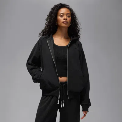 Jordan Women's  Flight Fleece Full-zip Hoodie In Black