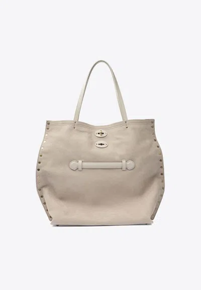Zanellato Medium A'spasso Nappa Leather Shoulder Bag In Neutral