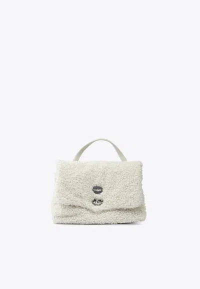 Zanellato Baby Postina Shearling Top Handle Bag In White