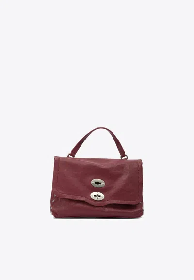 Zanellato Small Postina Smooth Leather Shoulder Bag In Burgundy
