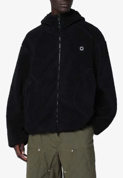 Kenzo Boke Flower 2.0 Zip-up Fleece Hoodie In Black