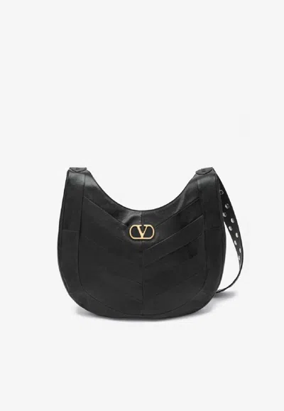Valentino Small Hoboho Nappa Leather Shoulder Bag In Black