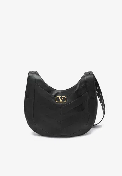 Valentino Medium Hoboho Nappa Leather Shoulder Bag In Black