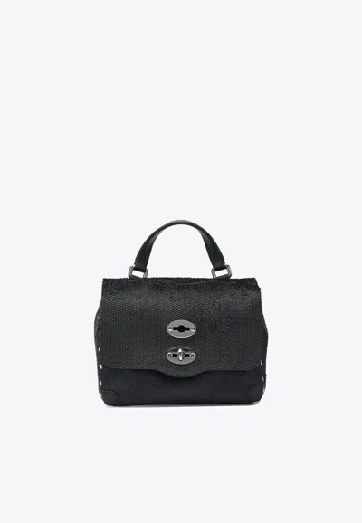 Zanellato Baby Postina Leather Top Handle Bag In Black