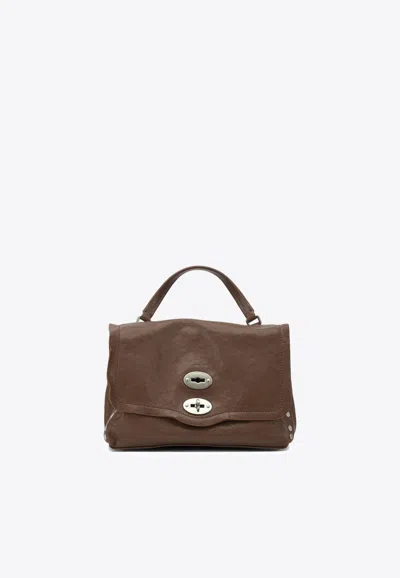 Zanellato Small Postina Smooth Leather Shoulder Bag In Brown