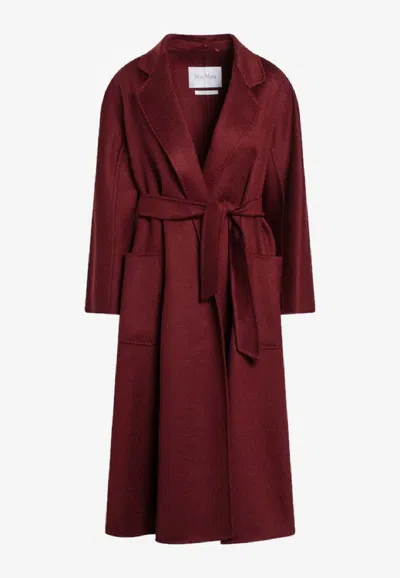 Max Mara Ludmilla Belted Cashmere Coat In Burgundy