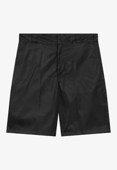 Prada Re-nylon Bermuda Shorts In Black