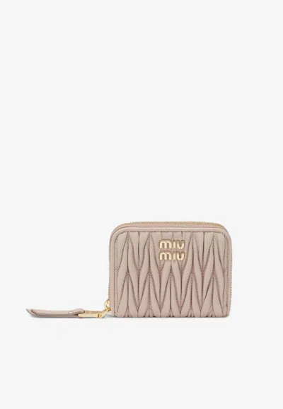 Miu Miu Matelassé Nappa Coin Purse In Pink