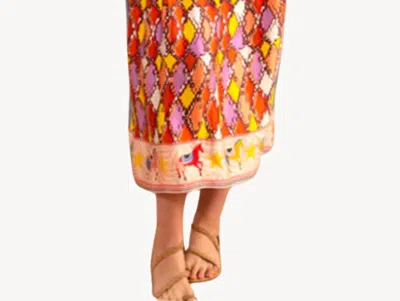 Me369 Alexa Printed Midi Skirt In Horse In Multi