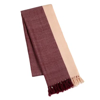 Heritagemoda Women's Red / Neutrals Artisanal Burgundy Herringbone Scarf In Red