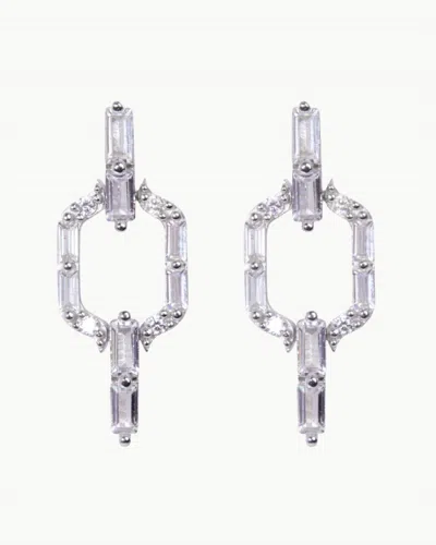 Nickho Rey Women's Liam Earrings In White Rhodium In Silver