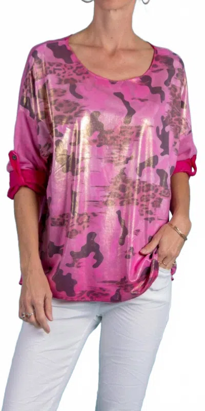 Gigi Moda Di Svago Scoop Neck Sweater In Hot Pink In Pink