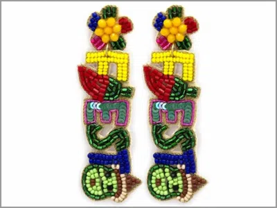 Sophia Collection Women's Fiesta Letter Beaded Drop Earrings In Multi In Multi