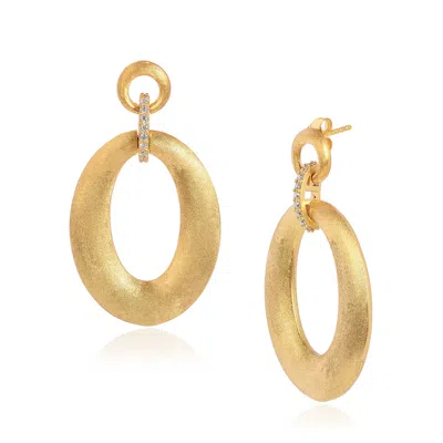 Moon London Women's Ornate Moissanite Diamond Gold Vermeil Earrings In Gold
