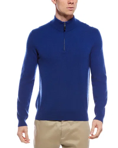 Mette Cashmere 1/4-zip Mock Neck Sweater In Blue