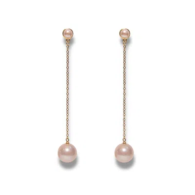 Ninemoo Women's Gold / Pink Opera Rose Pearl Earrings In Multi