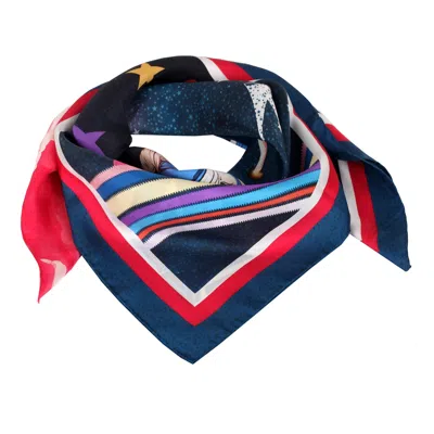 Loveist Store Women's Blue Spazio Satin Scarf In Blue