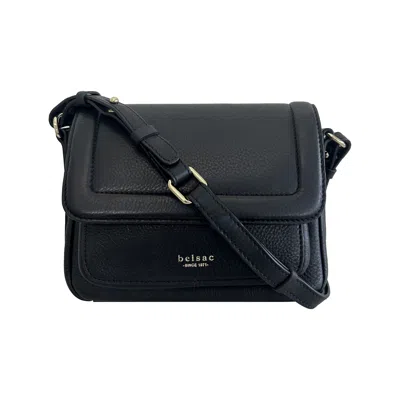 Belsac Women's Rhina Black Leather Crossbody In Black