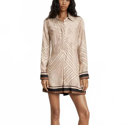 Veronica Beard Pryce Mini Dress In Stone Khaki In Multi