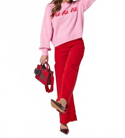 Shiraleah Fa La La Sweater In Bubblegum Pink In Burgundy