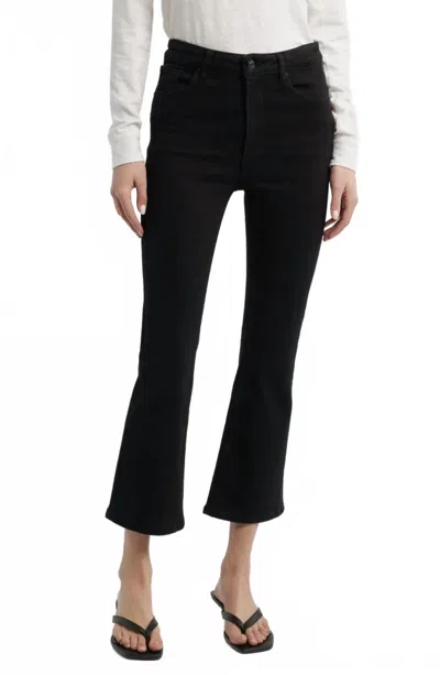 Frame The Reboot Crop High Waist Ankle Bootcut Jeans In Levitate In Black