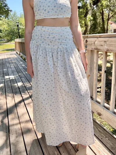 Olivaceous Harlow Maxi Skirt In White In Multi