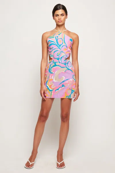 S/w/f Boutique Scarf Style Mini Dress In Multi